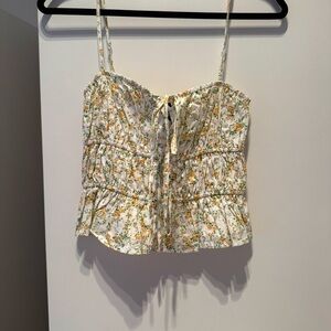 Kourt floral ruched tank top